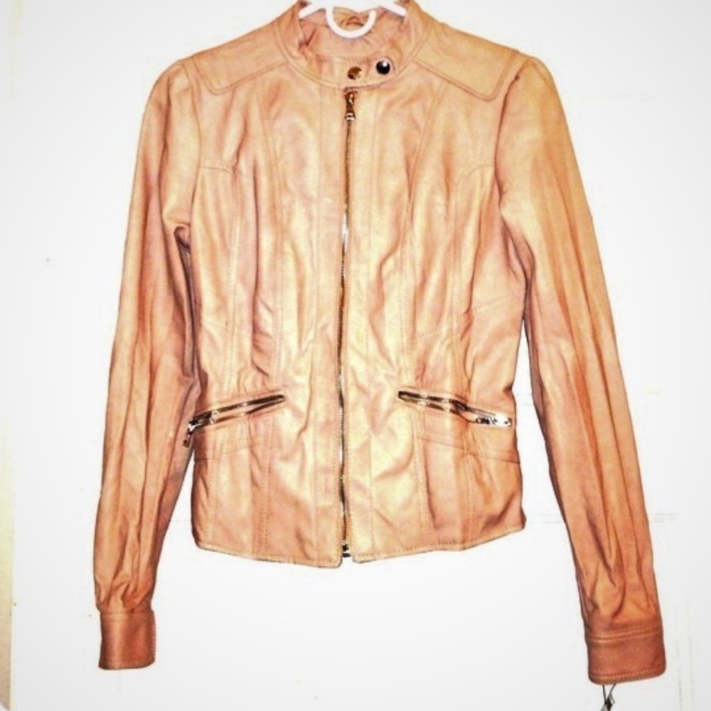 NWT Dusty Rose Motorcycle Vegan Leather Jacket